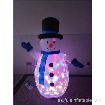 Proyecto inflable de vacaciones Iluminación giratoria Muñeco de nieve